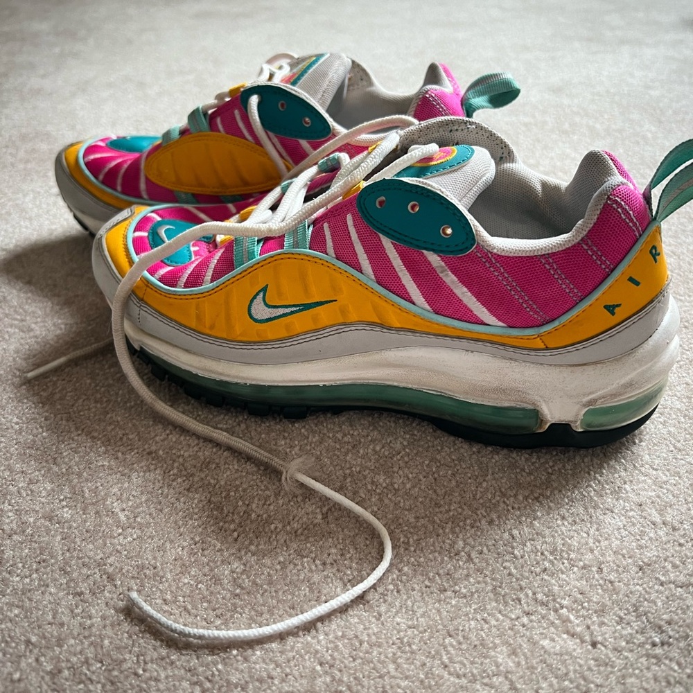 Nike Pink and Yellow Women’s Sneakers - Picture 2 of 9